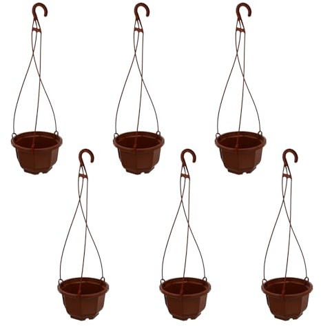 Didiseaon Plastic Hanging Flowerpot Planter 6 Sets with Mesh Bottoms for Succulents Orchids Spider Plants for Balcony Garden Office