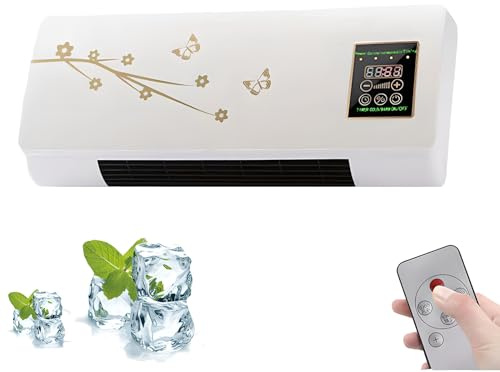 Raffrescatore e Riscaldatore d'Aria Senza Condotto da Parete, Ventilatore Silenzioso 2-in-1 con Telecomando per Uso Domestico e Ufficio