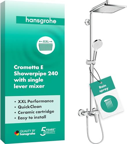 hansgrohe Crometta E Colonna doccia 240 1 getto con miscelatore monocomando, cromo, 27284000
