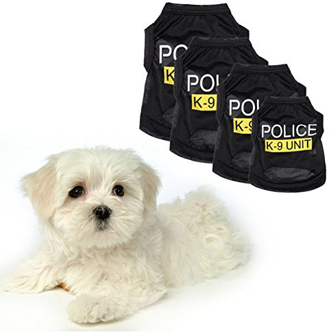 Haustier-Weste, Polizeiaufdruck, für Hunde und Katzen, Gr. L, Schwarz