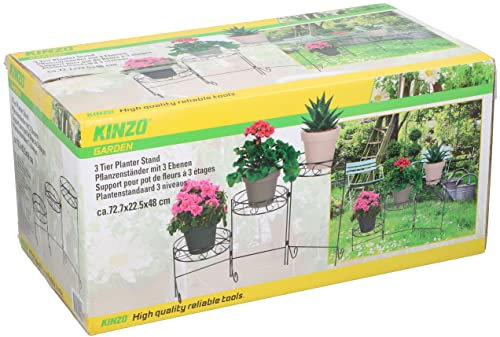 Black Metal 3 Tier Cascading Garden Pot Stand Planter (Design 1)