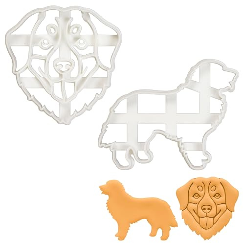 Satz von 2 Berner Sennenhund Ausstechformen (Formen: Gesicht und Silhouette), 2 Teil