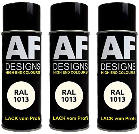 Alex Flittner Designs 3X Ral Pintura en Espray Pintura Coche Laca Colorida Lata de Aerosol RAL1013 Blanco Perla Mate