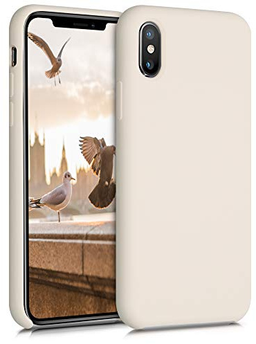 kwmobile Handyhülle für Apple iPhone XS Hülle - Case Silikon - Kabelloses Laden - Schutzhülle Cover in Zuckerguss