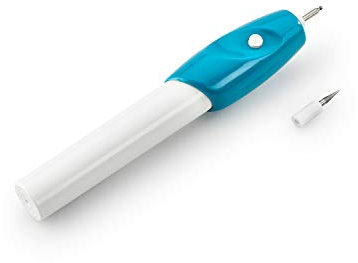 SELVA Gravurstift mit 2 Aufsätzen – ergonomisch geformt – kinderleichte Anwendung – auch für extrem harte Materialien wie Metall, Glas und Stein