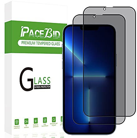 PaceBid Privacy Panzerglas Kompatibel mit iPhone 13 Pro Max [2 Stück], Anti-Spy 9H Härte Panzerglasfolie, Blasenfrei Privatsphäre Schutzfolie, Blickschutzfolie Gehärteter für iPhone 13 Pro Max