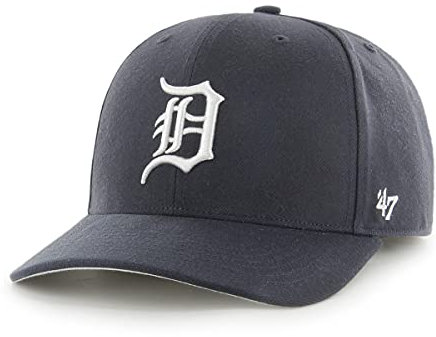 '47 MLB Detroit Tigers Cold Zone MVP DP Unisex-Baseballkappe, Verstellbar, Hochwertiges Design, White Logo, Navy Blue