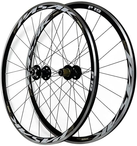 SJHFG Wheelset 700C Rennrad-Radsatz, Aluminiumlegierung Freilauf Doppelwandige Radsporträder Höhe 3 0mm Scheibenbremse QR 24h 7 8 9 10 11 Geschwindigkeit Road Wheel (Color : Gold, Size : 700C)