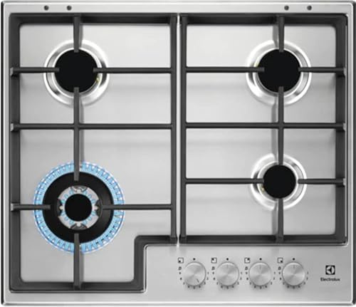 Table de cuisson à gaz 4 feux 60 cm couleur acier inoxydable EGS64362X