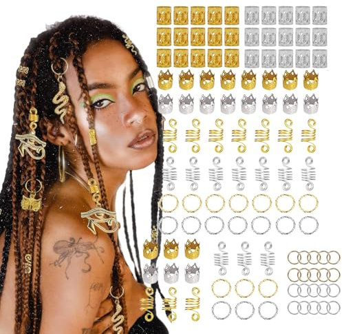 Dreadlock Schmuck,Aluminium Dread Lock,Haarschmuck,Metall Cuffs Dreadlocks,Dreadlocks Haarschmuck Haar Braids,Perlen,Aluminium Schmuck,Ringe Clips Haarringe (110pcs)