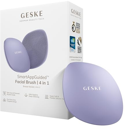 GESKE | SmartAppGuided™ Facial Brush 4 in 1 | Gesichtsreinigungsbürste | Weiche Bürste aus Silikon | professionelle Gesichtsreinigung | Gesichtsreinigungsgerät | Hautreinigung | SmartAppGuided™ | Gesichtsreinigungsbürste | Weiche Bürste aus Silikon | Gesichtsreinigungsgerät | Hautreinigung