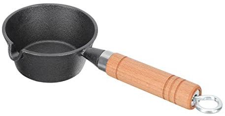 Tofficu Mini Wok Cast Iron Small Oil Heating Pan Butter Melting Pan for Induction Hob Frying for Small Non Stick Cooking