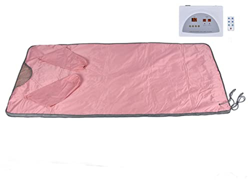 Manta de Sauna, 650 W Manta de Vapor para el Sudor Manta Adelgazante Corporal con Mangas para Desintoxicación, Manta de Infrarrojo Lejano con Control Remoto Calentamiento General para el Alivio(#1)
