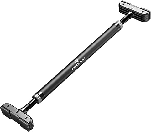 RHINOSPORT Door Pull Up Bar Doorway Chin Up Bar from 72-95 cm (28.3in-37.4in) Workout Equipment No Screws BLACK