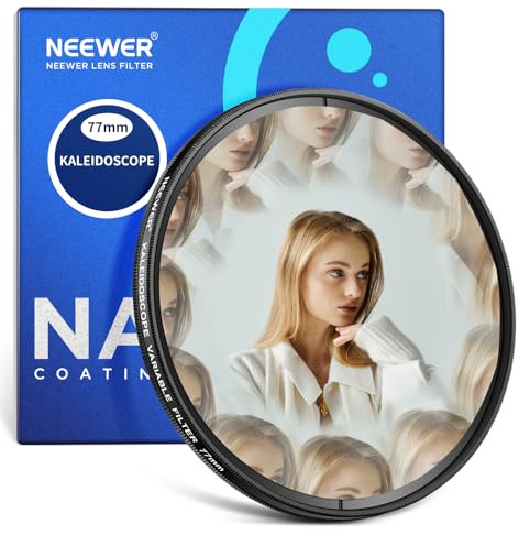 NEEWER 77mm Kaleidoskop Prismenlinsenfilter, Fotografie Prisma Kristallglas Effektfilter mit Refraktionseffekt und Variabler Anzahl von fotografischen Motiven