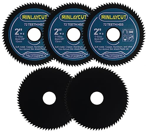 Kupfer-Aluminium-Rundsägeblätter 50mm 72T - 5 Stück Trennscheibe für Weichmetall 3/8(10mm) Bohrung 2 Zoll