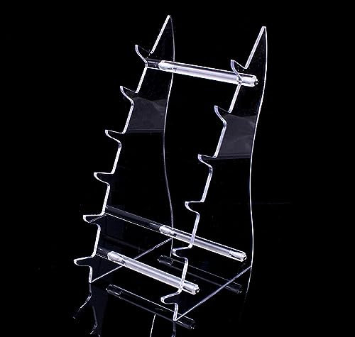 Six Layers Heavy Duty acrylic Knife Display Stands Pocket Knives Easel Holder Hunting Survival Knife Rack ,1 piece