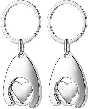 DSLSQD Einkaufswagenlöser, Abnehmbarer Einkaufschip, Edelstahl Einkaufswagen Schlüsselanhänger, Trolley-Token, für Einkauf