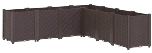 vidaXL Odlingslåda brun 160x160x53 cm PP