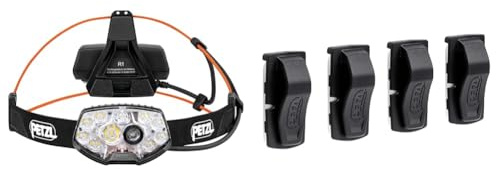 PETZL - Stirnlampe NAO RL - Unisex, Schwarz, Einheitsgröße & - Scheinwerferclips UNI ADAPT - Unisex, Schwarz, Einheitsgröße