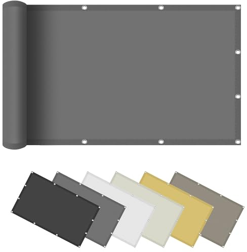 Sonnensegel 2.7 x 3 m, Wasserdicht 98% UV Schutz Sonnensegel Nach Mass inkl Befestigungsseile für Garten Terrasse, Hellgrau