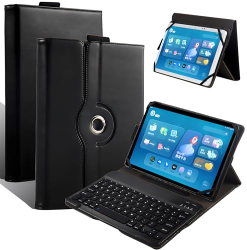 Tangentbordsfodral för TCL Tab 10/11, Universal Tablet-fodral med tangentbord, 360 roterande fodral med avtagbart trådlöst Bluetooth-tangentbord