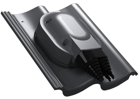 Doppelsolardurchführung für Braas - Doppel-S, Nelskamp - S, IBF - Doppel-S, ProDach - Doppel-S Dachziegel - Solar Dachdurchführung Photovoltaik-Dachdurchgang (RAL7021 (anthrazit))