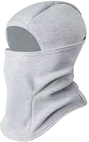 TRIWONDER Kids Balaclava Winter Hat Thermal Fleece Windproof Neck Warmer Face Cover Cap for Ski Helmet Snowboarding Hiking Cycling (Grey, One Size)