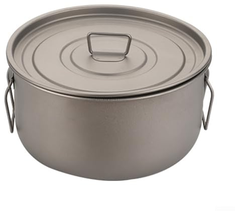 Olla de sopa con mango plegable hecha de Ti puro, ideal para senderismo y uso al aire libre