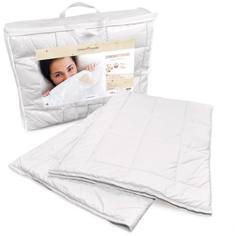AlpenXund ZirbenFamilie Zirben-Bettdecke 140 x 200 cm, Schurwolle und Zirbenholzflocken, Body-Fit Einzelkammern