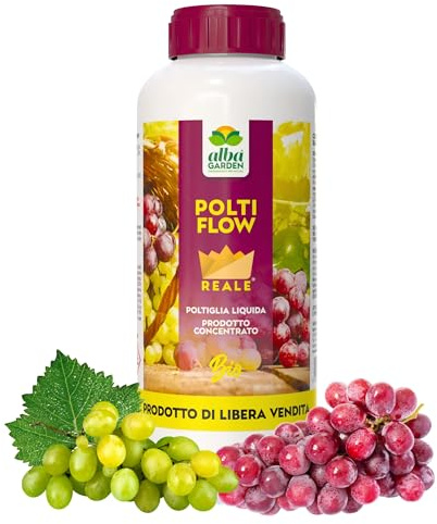 Albagarden - Polti Flow Bordolese Biologico - Concime con Rame Naturale + Boro Per Piante - Contro Peronospora Oidio Verderame Solfato Ossicloruro - 500 ml Concentrato