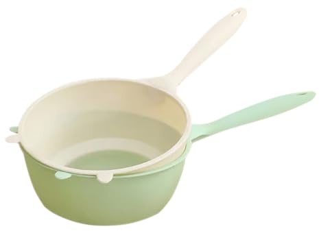 Warmhm Passoire à Riz en Plastique 2pcs avec Poignée, Tamis à Mailles Fines Multifonctionnel Cuisine, Bol à Rincer le Riz et Bassine à Légumes