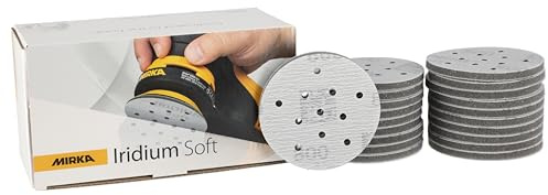 Mirka Iridium Soft Disques abrasifs Ø 77 mm/Grain P800 / autoagrippant Multifit / 20 pièces/Abrasifs à base de mousse pour un ponçage à sec précis, ponçage de vernis, finition