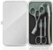 Glamne Kit de recortadora de cejas, tijeras, pinzas, afeitadora facial, juego de aseo con estuche de viaje de espejo