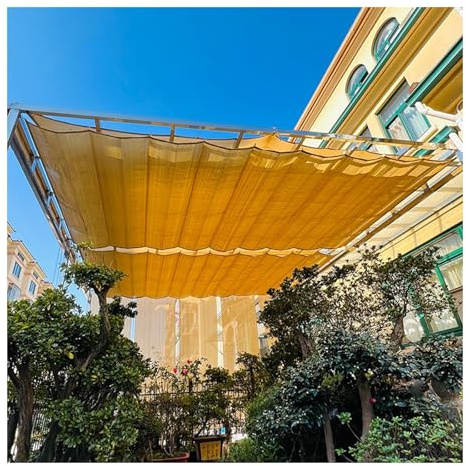Toldo retráctil en forma de U con forma de U, cubierta telescópica para pérgola, toldo para exteriores (1,2 m x 20 m), protección versátil para techo de pérgola.