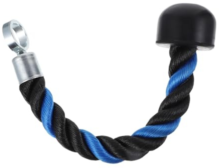 MOTHNUR 1 Pieza Cuerda de de Fitness para Ejercicio de Tríceps con Asidero Único Cuerda Resistente de Nylon para Gimnasio Negro y Azul