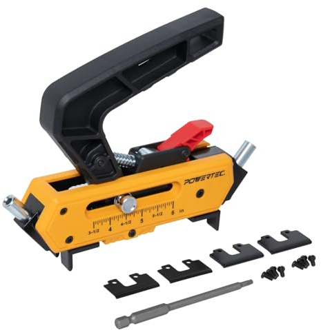 POWERTEC Edge Deck Screw Jig with 3 Board Spacing Options, and T15 Torx Bit, Hidden Fastener Deck Tool for Wood & Composite Decking (72184)