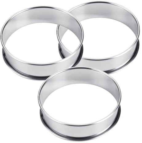 ZUNOXAZ 3 piezas Anillos Redondos de Acero Inoxidable para Pizza Molde para Tartas y Mousse de Resistentes y Fáciles de Limpiar Herramienta Práctica para Cocina y Repostería