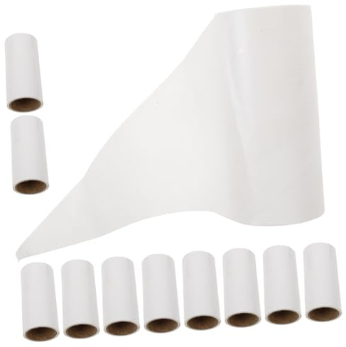 SUPVOX Pet Hair Removal Sticky Lint Roller Refills 10pcs 600 Sheets 10cm Large Sticky Lint Roller Replacement Strips for Clothes Carpets Car Seats Household