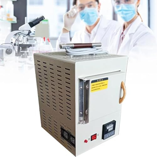 JXYQ Forno a muffola Elettrico, Forno da Laboratorio ad Alta Temperatura da 1,5 kW, 100-1000 °C con Controllo del Programma, Design Multifunzionale in Fibra Ceramica