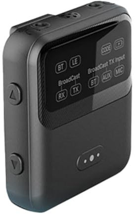 BOFRHME Receptor y Transmisor de Audio Bluetooth 5.4 -LL/HD/AD LC3 Auracast LE Adaptador de Audio Música Estéreo Inalámbrica con Micrófono