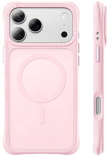 ORNARTO Cover per iPhone 17 Pro Max Magnetica,Traslucida,Rosa Creta | Protezione Militare,Compatibile con MagSafe,Custodia Opaca Bumper Case Duro,Angoli Guard Ammortizzanti,Protettiva Sottile