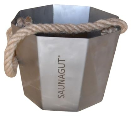 SAUNAGUT® glasperlengestrahlter Edelstahl-Sauna-Eimer 6 Liter