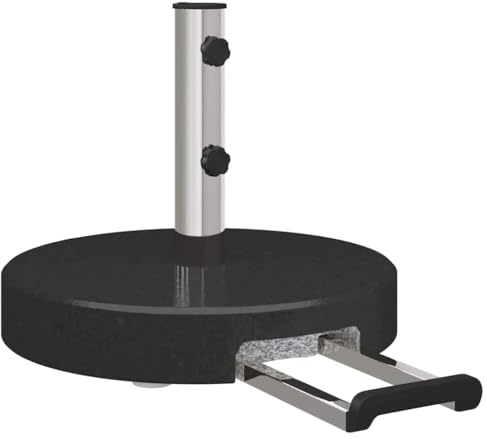 Mokuyary Pied de Parasol Noir Ø 45 x 37,5 cm Granite, Pieds Base pour Parasol pour Terrasse, Piscine, Patio, Jardin, Restaurant