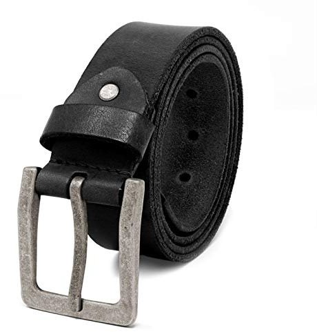 ROYALZ Antik Vintage Ledergürtel für Herren Büffel-Leder aus robusten 4mm Voll-Leder Jeans-Herren-Gürtel mit Dornenschließe 38mm