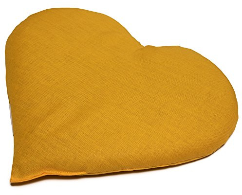 Cuscino bio a forma di cuore con con semi di farro bio, ca. 30x25cm - mango - Cuore - Un regalo affascinante