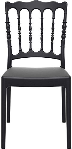 Lot de 4 chaises empilables Napoleon en Polypropylene Noir