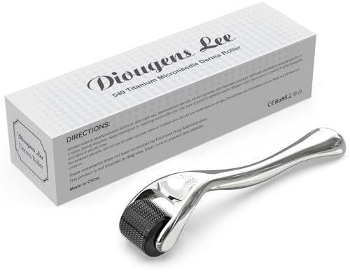 Derma Roller for Beard & Face – 540 Titanium Microneedling Roller for Skin Care & Grooming – Ergonomic Handle, Compact Design with Storage Case