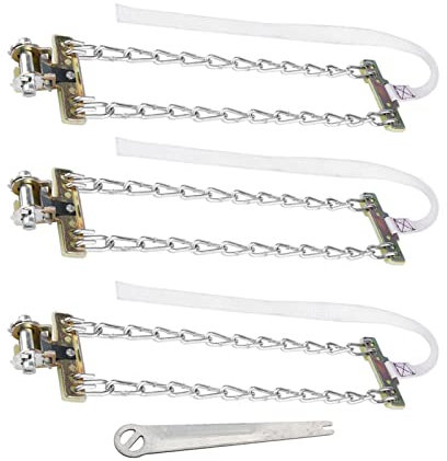 elerose anfahrhilfe large,schneeketten,Reifen Schneekette, 3pcs Reifen Anti-Rutsch Stahlkette Schnee Schlamm Auto Sicherheit Reifen Clip-on-Kette für Auto Auto LKW SUV(Large)