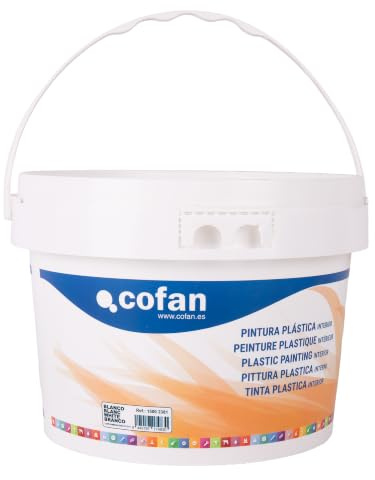 Cofan Pintura Plástica | Recomendada para interior | Fácil aplicación y secado rápido | 5 kg | Blanco
